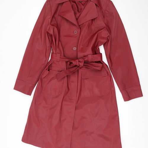 Preworn Womens Red   Trench Coat Coat Size 16