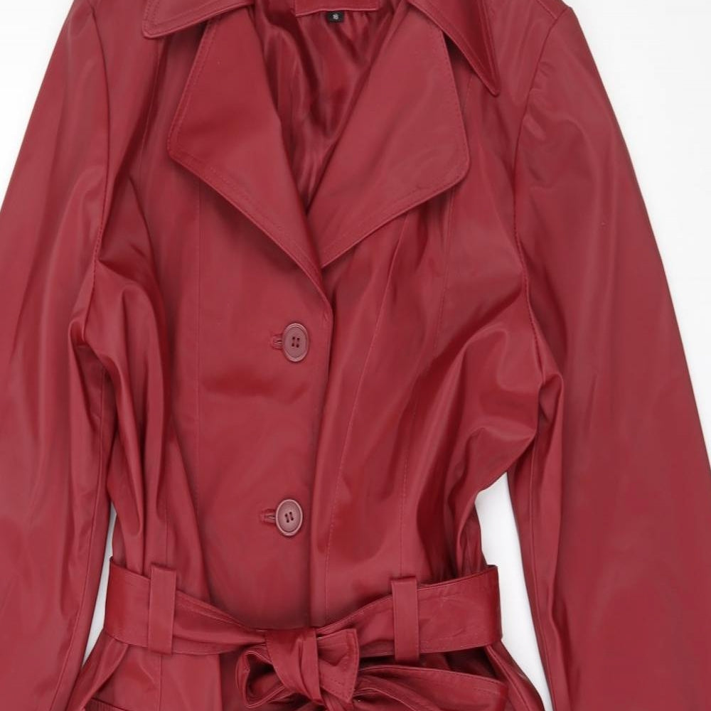 Preworn Womens Red   Trench Coat Coat Size 16