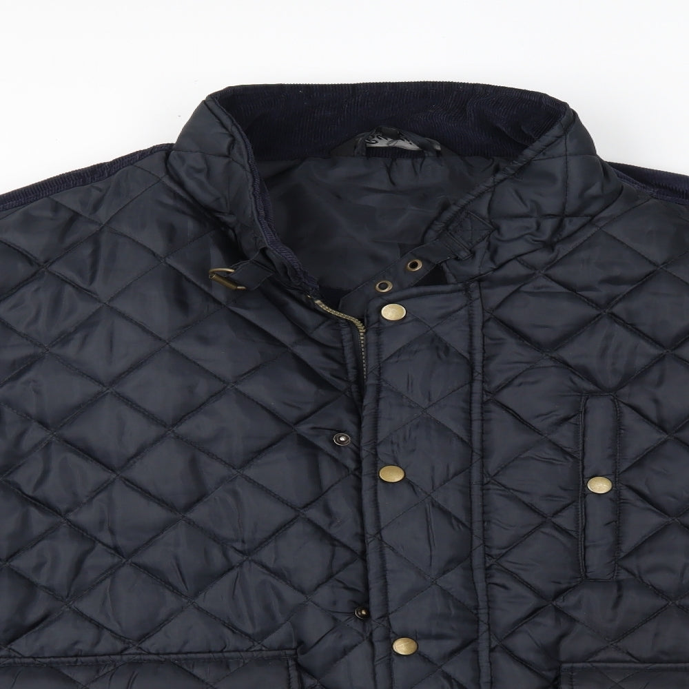 Buccini Mens Blue   Quilted Coat Size XL