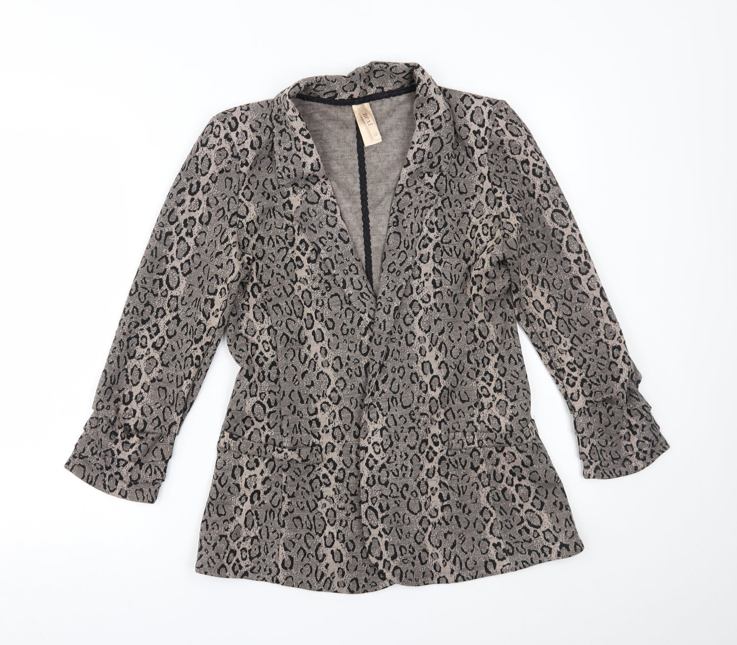 NEXT Womens Brown Animal Print  Jacket Blazer Size 12