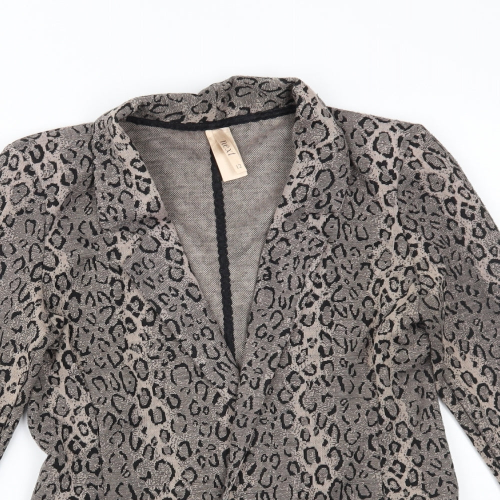 NEXT Womens Brown Animal Print  Jacket Blazer Size 12