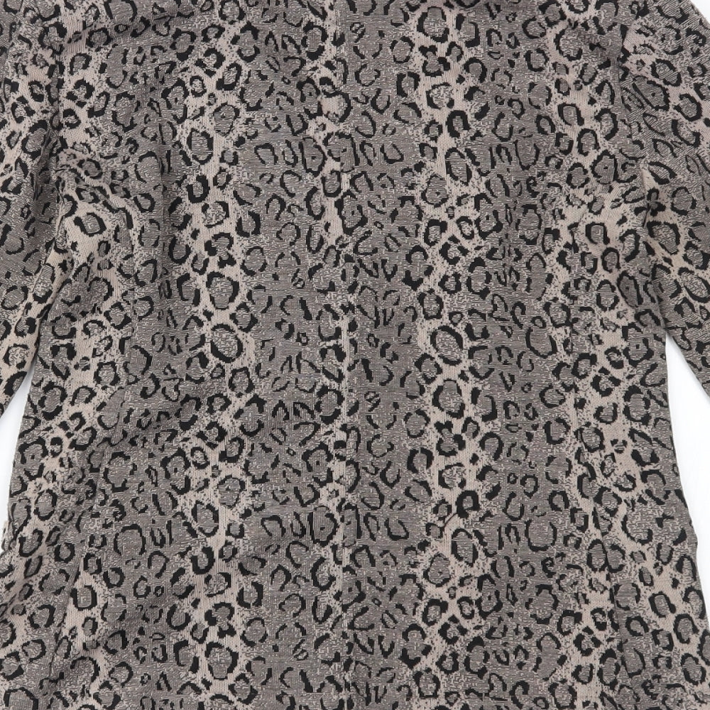 NEXT Womens Brown Animal Print  Jacket Blazer Size 12
