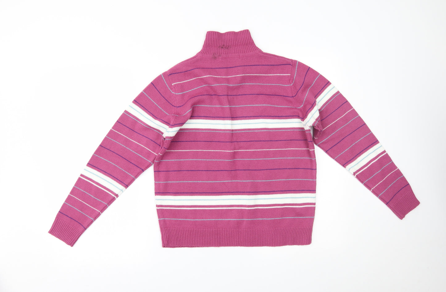 EWM Womens Pink Striped  Basic Polo Size M