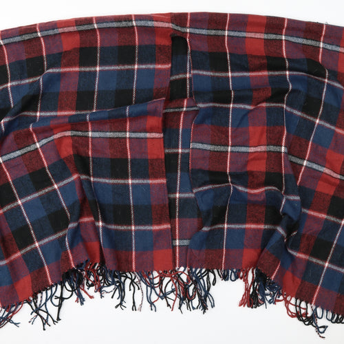 Preworn Womens Red Plaid  Cape Jumper One Size