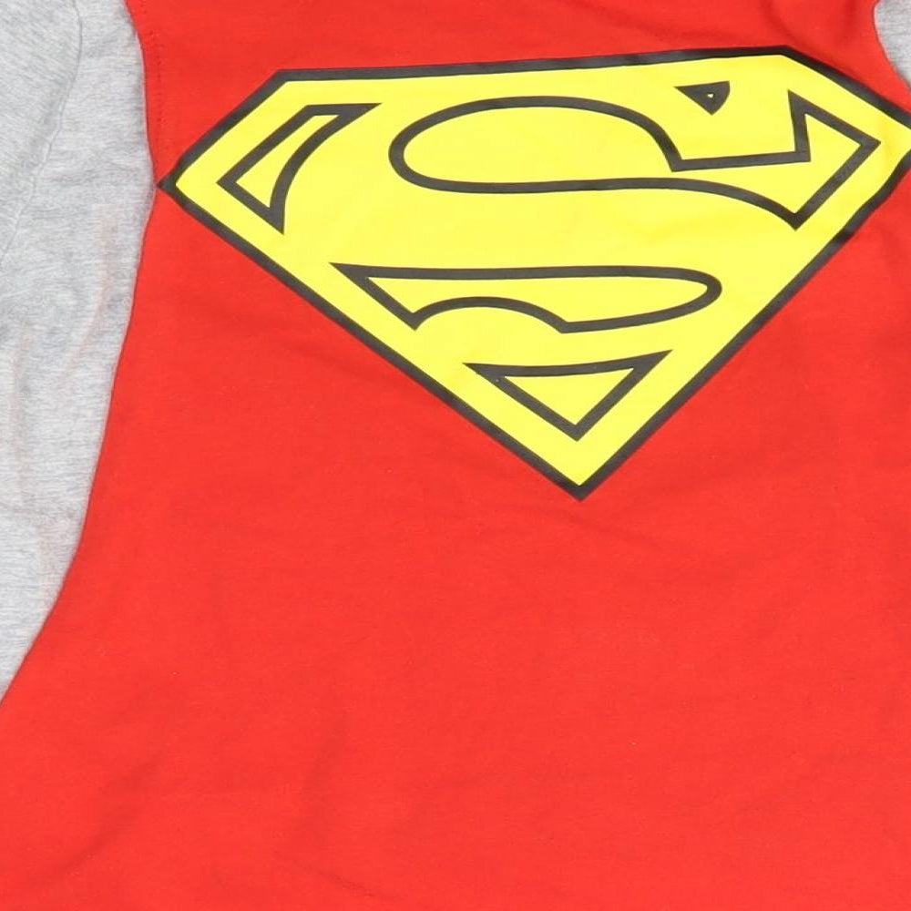 Superman Boys Grey   Basic T-Shirt Size 5-6 Years  - superman with cape