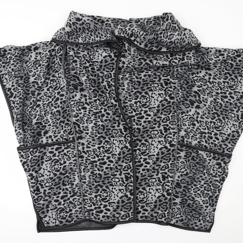 Maya Womens Grey Animal Print   Coatigan One Size  - sleeveless