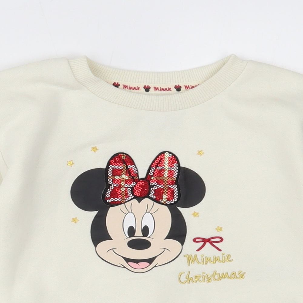 Primark Girls Ivory   Pullover Jumper Size 2-3 Years  - Disney minnie mouse