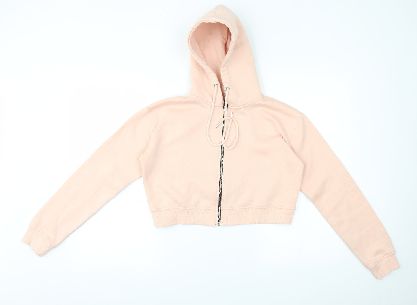 PRETTYLITTLETHING Womens Pink   Full Zip Hoodie Size M  - cropped