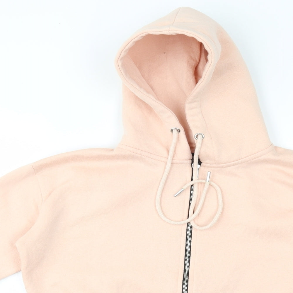 PRETTYLITTLETHING Womens Pink   Full Zip Hoodie Size M  - cropped