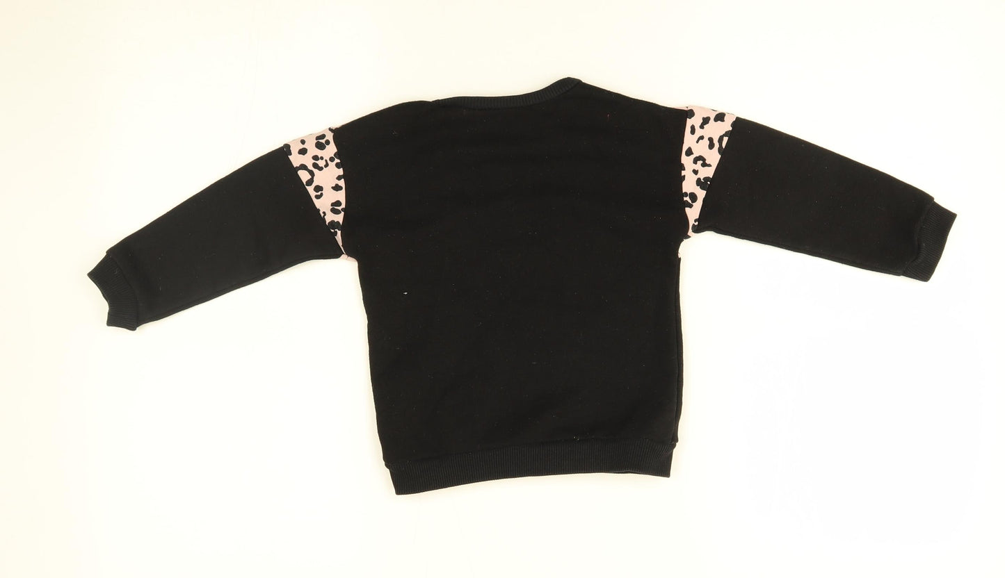 Matalan Girls Black   Pullover Jumper Size 2-3 Years