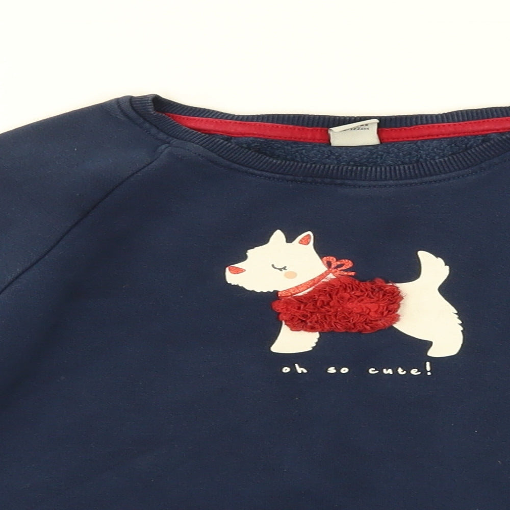 TU Girls Blue   Pullover Jumper Size 6-7 Years  - dog