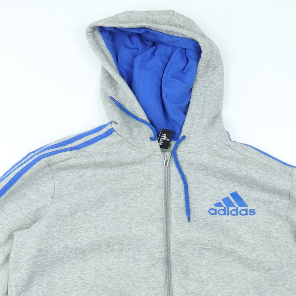 adidas Mens Grey   Full Zip Hoodie Size M