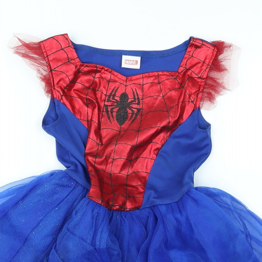 Marvel Girls Blue   A-Line  Size 7-8 Years  - spiderman dress