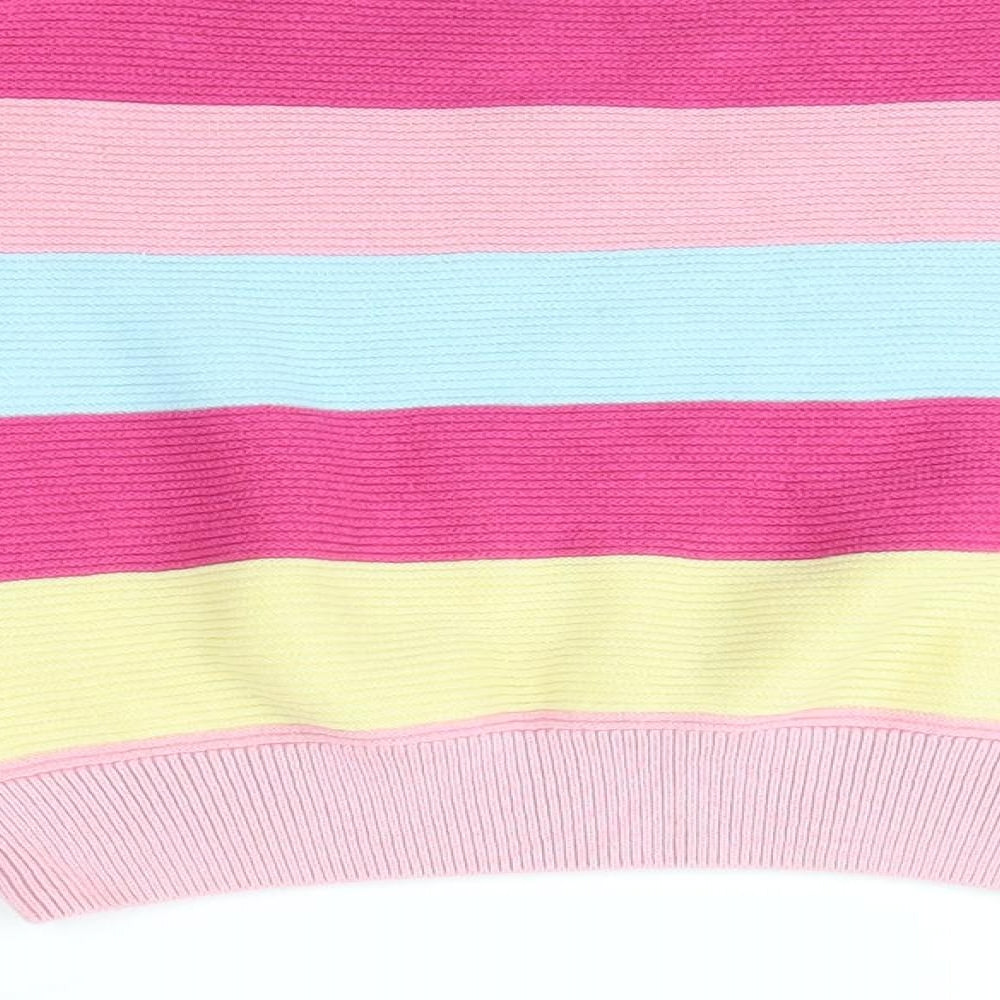TU Girls Pink Striped  Pullover Jumper Size 7 Years