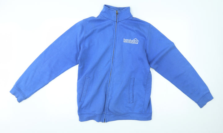 Awdis Mens Blue Full Zip Sweatshirt Size S - Henshaw's roofing and building supplies