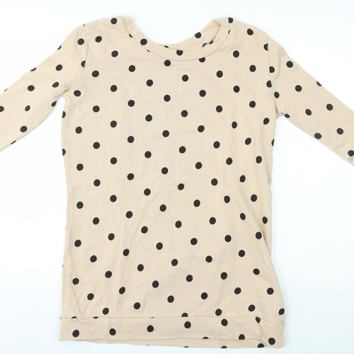 Moss Copenhagen Womens Beige Polka Dot  Pullover Jumper Size S