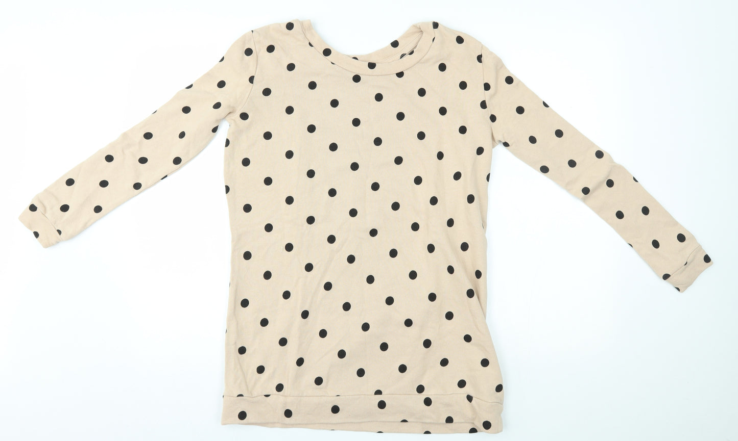 Moss Copenhagen Womens Beige Polka Dot  Pullover Jumper Size S