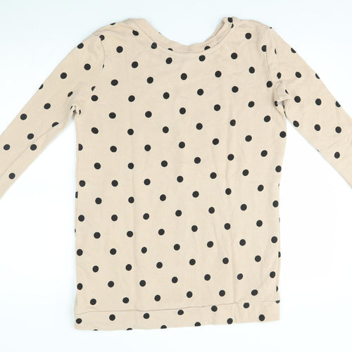 Moss Copenhagen Womens Beige Polka Dot  Pullover Jumper Size S