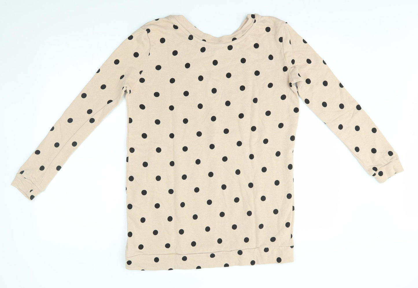 Moss Copenhagen Womens Beige Polka Dot  Pullover Jumper Size S
