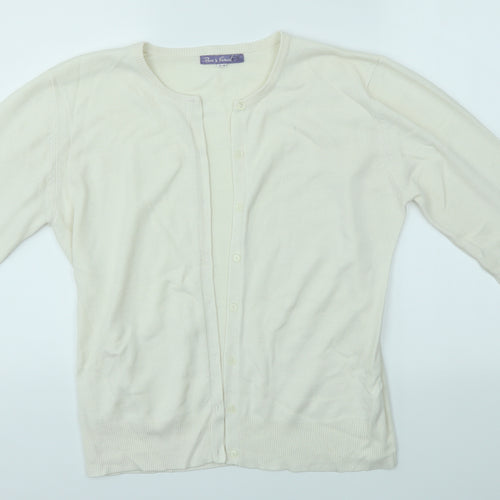 Pure and Natural Womens Ivory   Cardigan Jumper Size 14