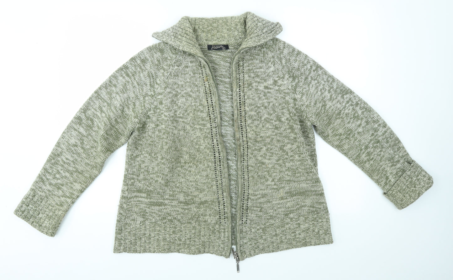 ALEKARA Womens Green   Full Zip Jumper Size L