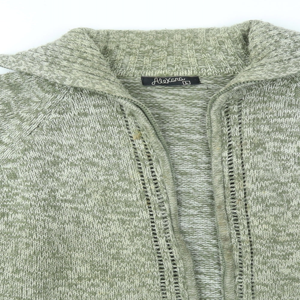 ALEKARA Womens Green   Full Zip Jumper Size L