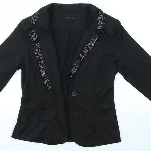 MAX AND RILEY Womens Black   Jacket Blazer Size S