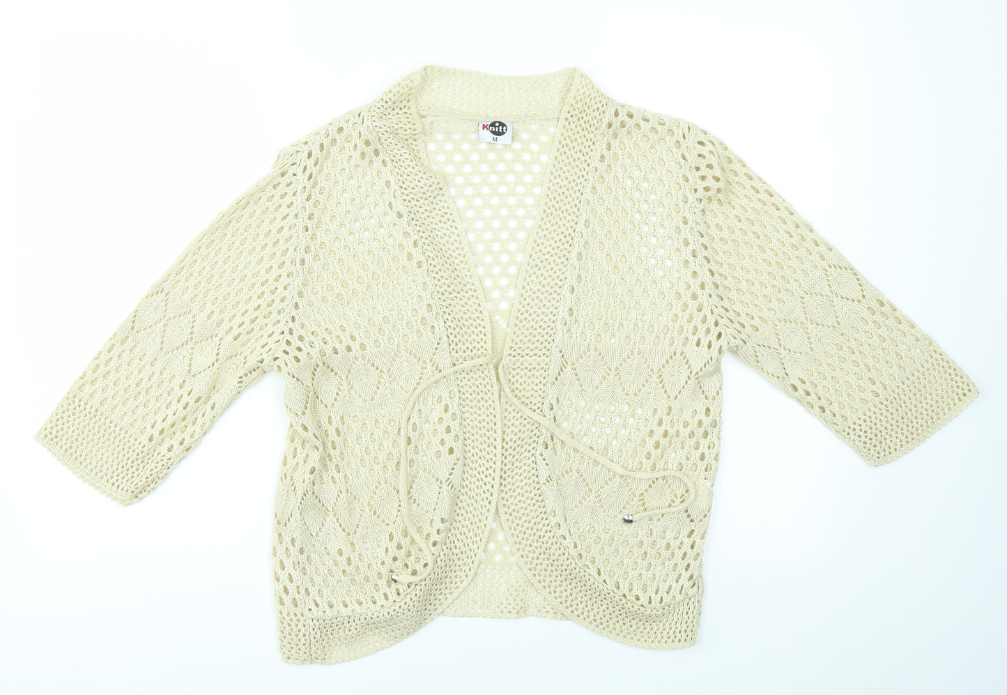 KNITT Womens Beige   Cardigan Jumper Size M