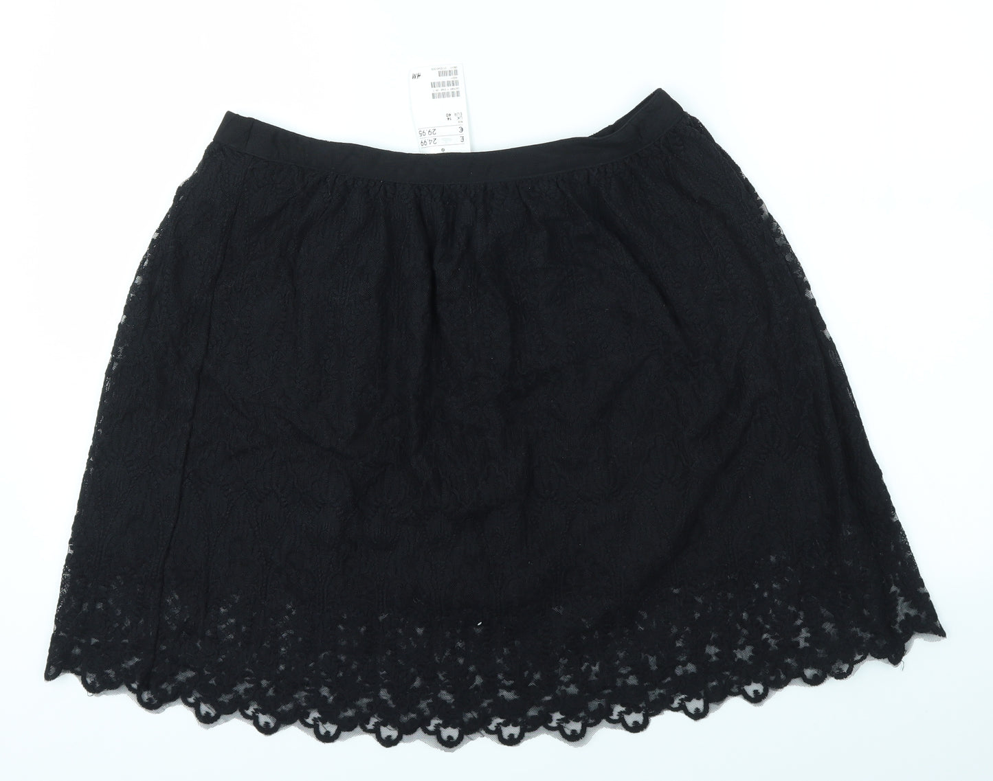 H&M Womens Black   A-Line Skirt Size 14