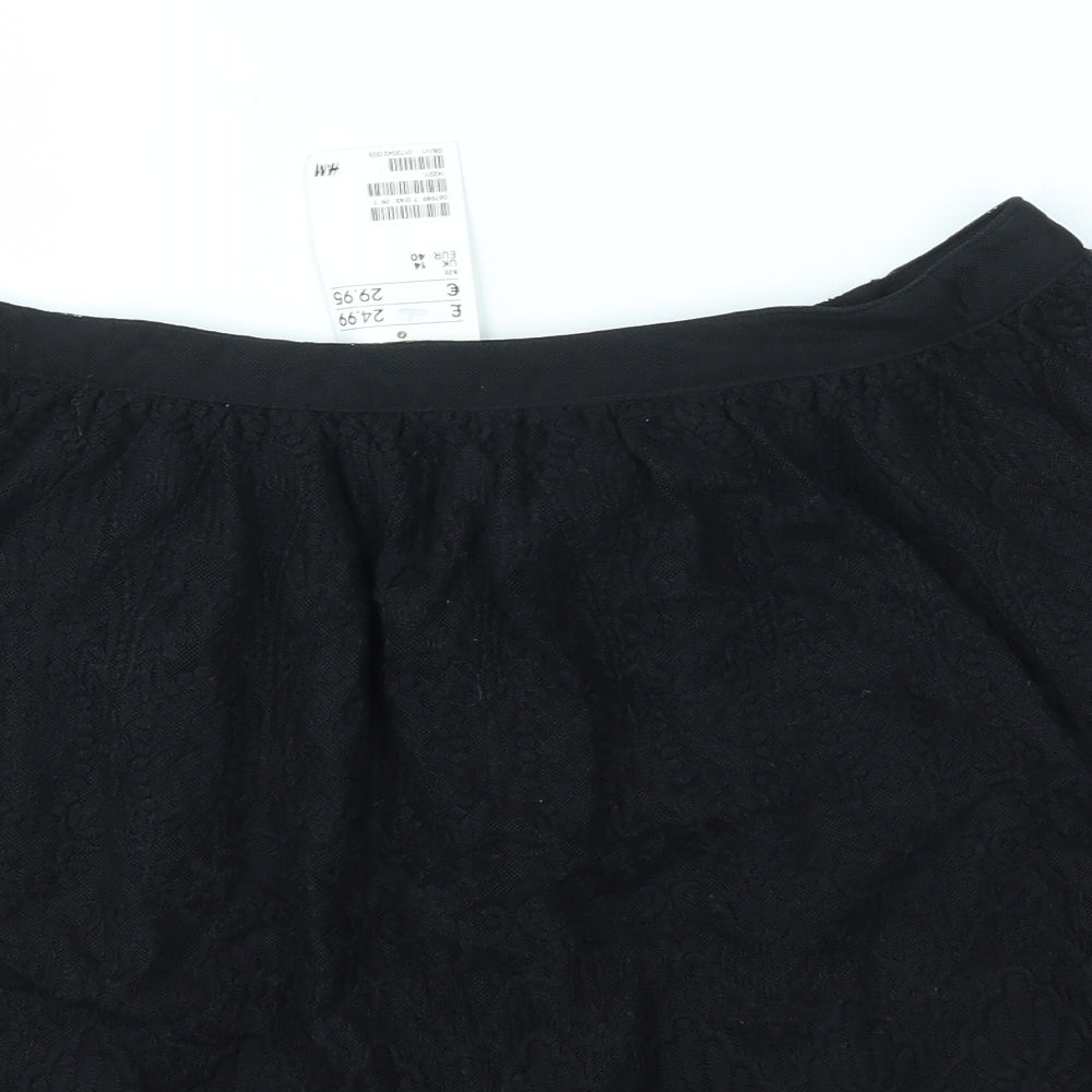 H&M Womens Black   A-Line Skirt Size 14