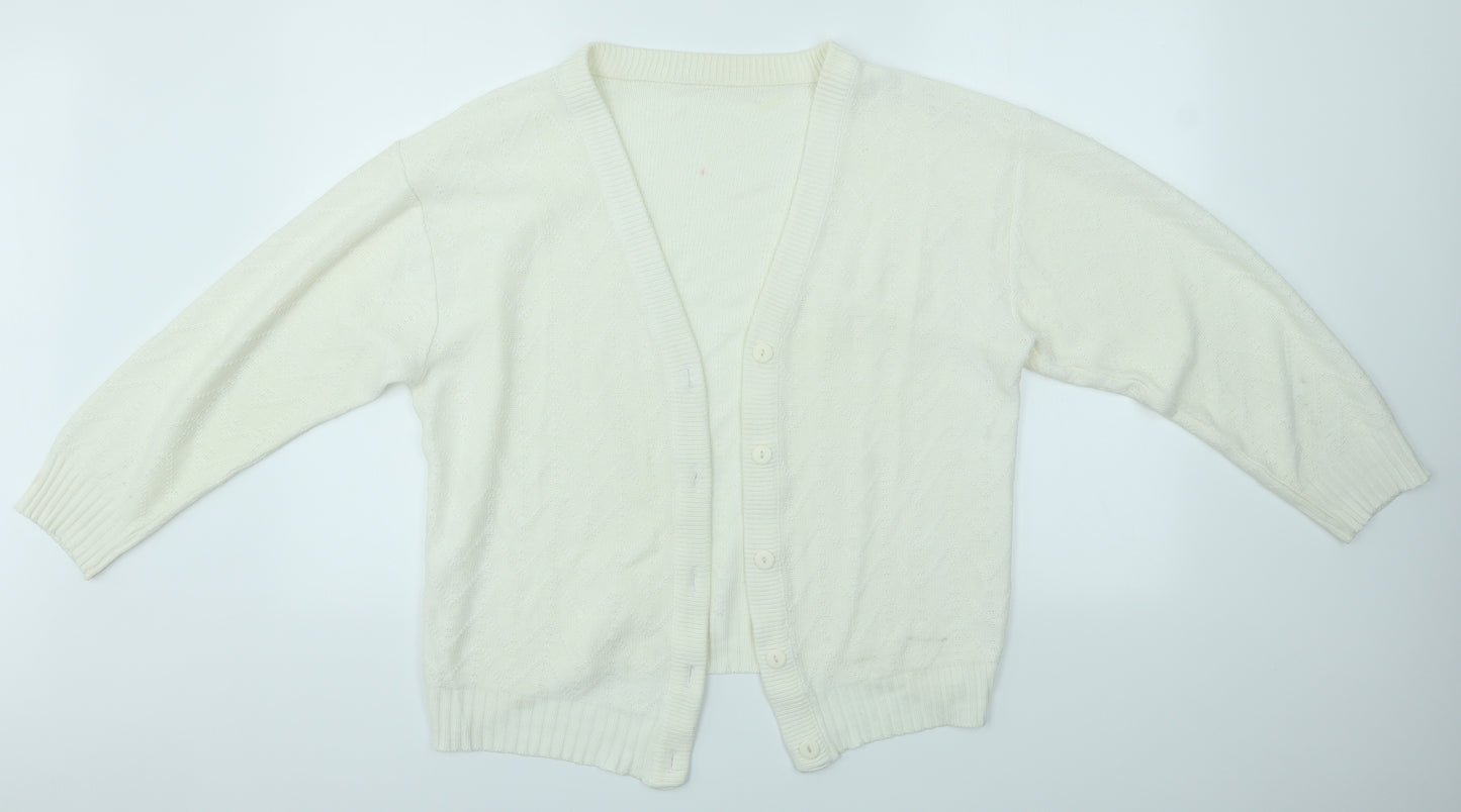 Preworn Womens Ivory   Cardigan Jumper Size L