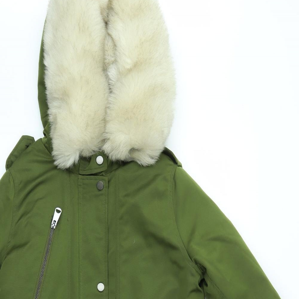Topshop Womens Green   Overcoat Coat Size 8