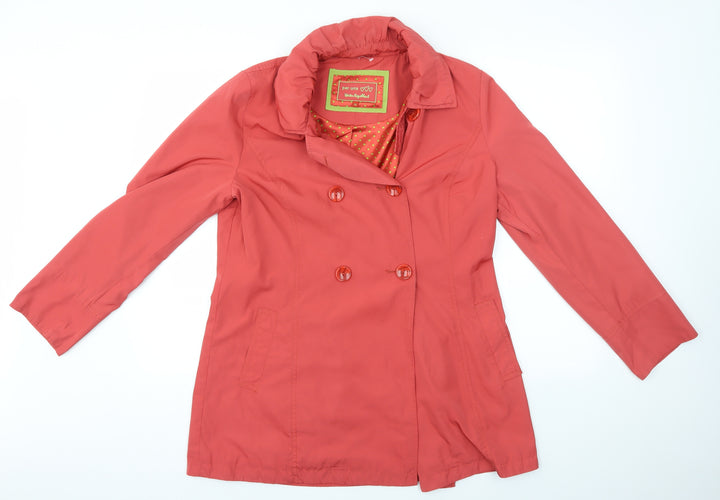 Per Una Womens Orange Overcoat Coat Size 14