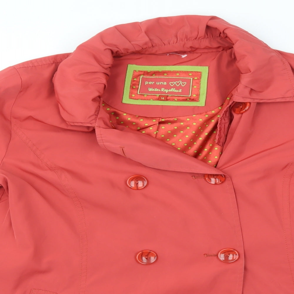 Per Una Womens Orange   Overcoat Coat Size 14