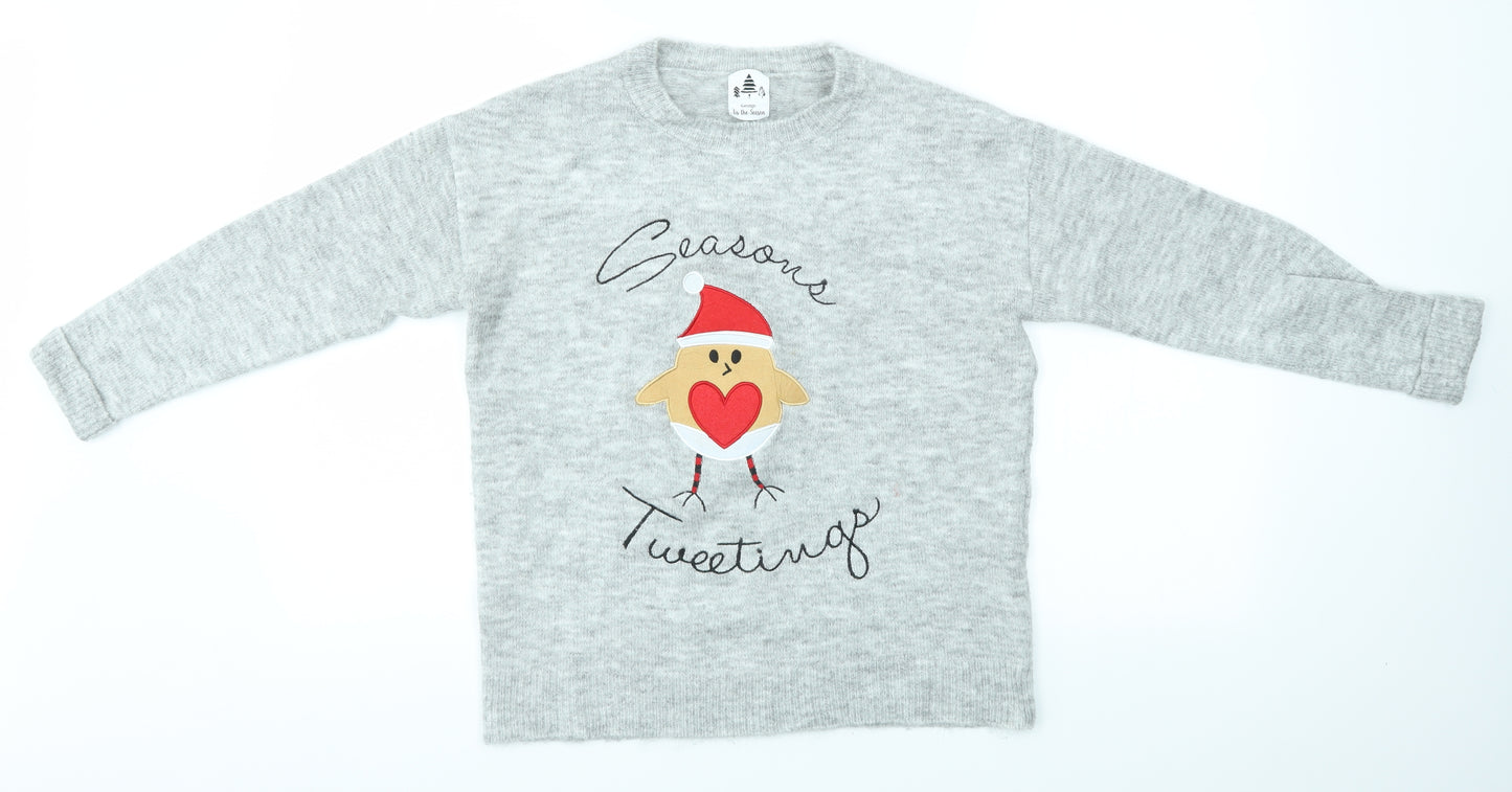 George Womens Grey   Pullover Jumper Size S  - festive christmas