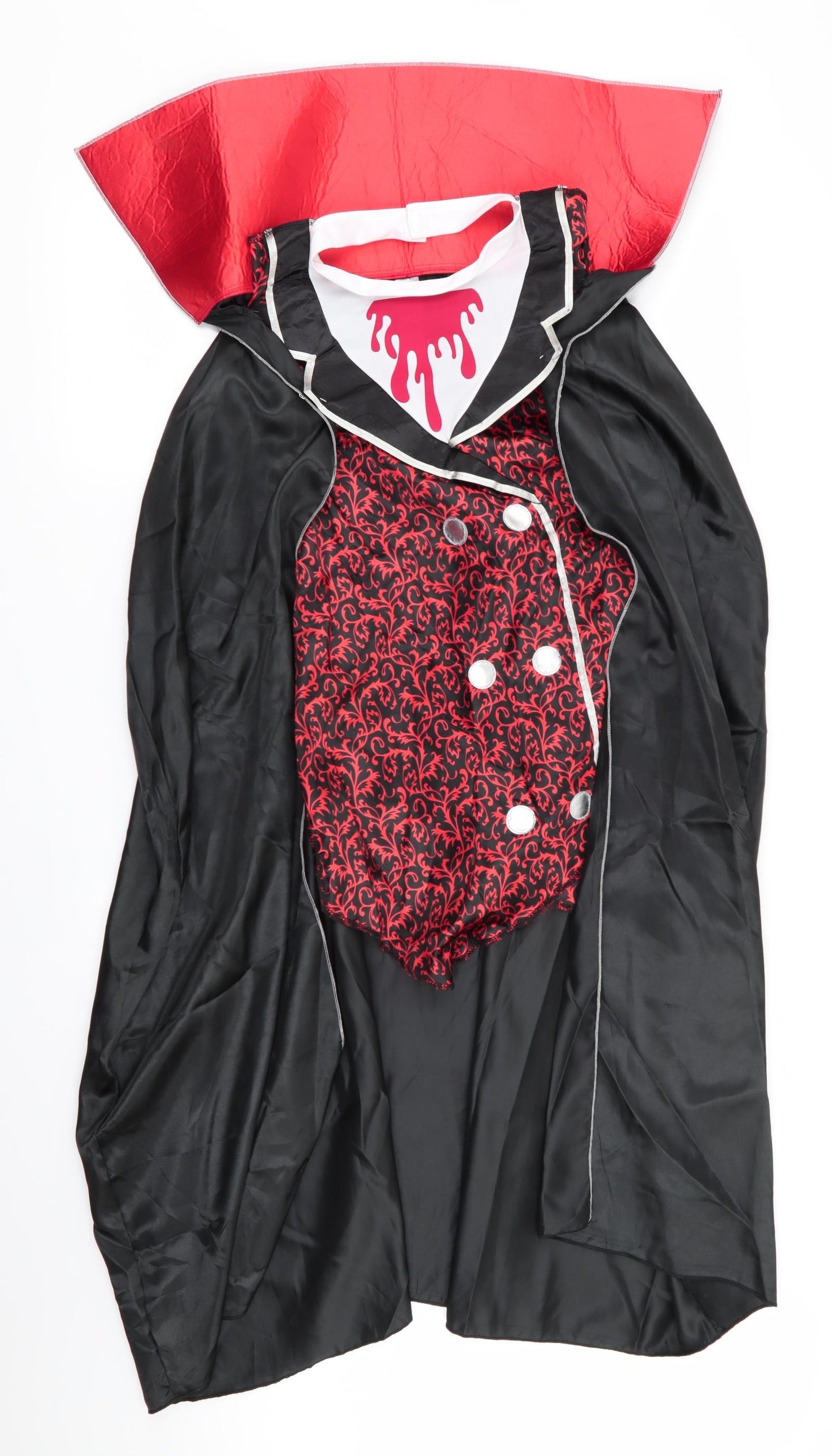 Preworn Boys Black Floral  Basic Casual Size S  - Dracula Costume