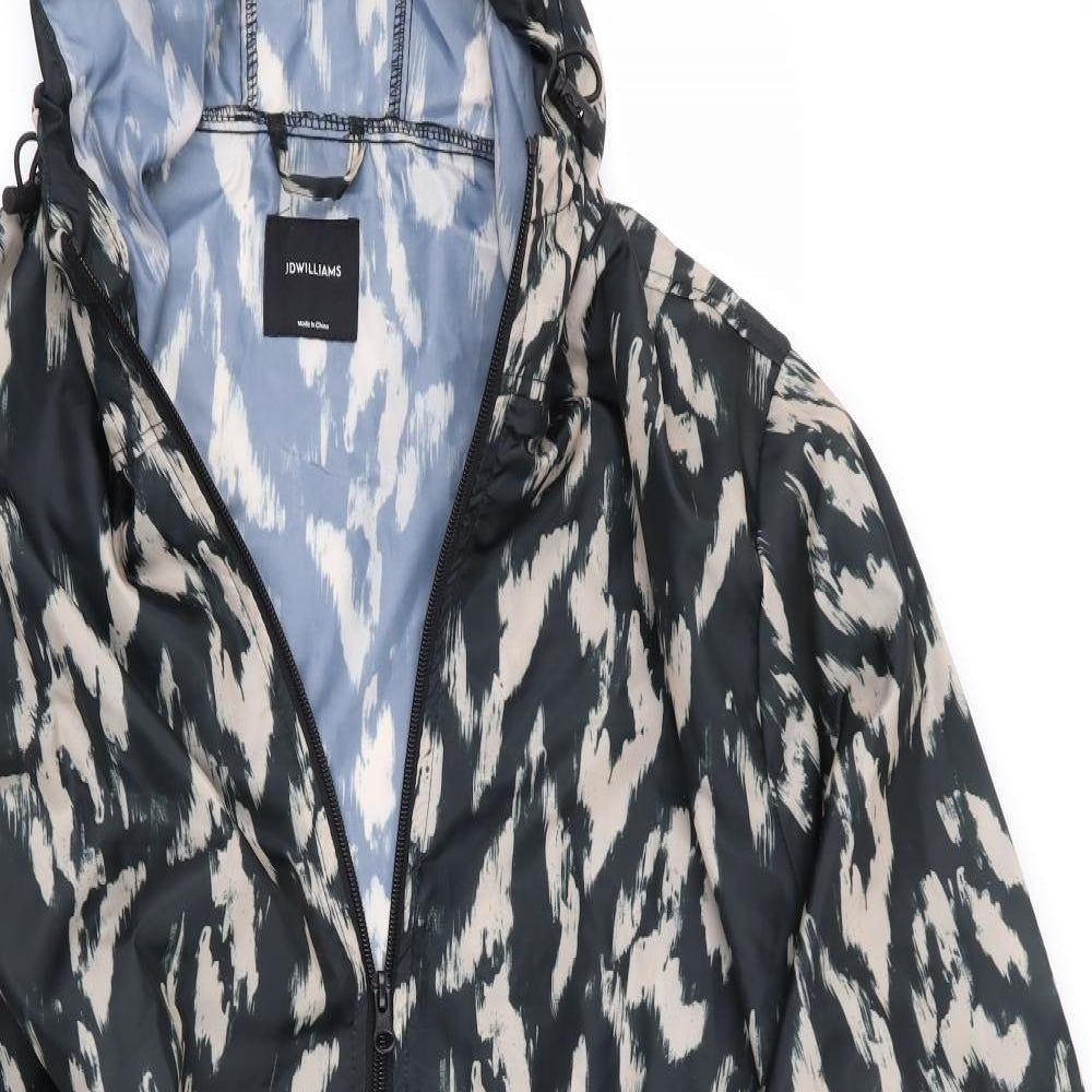 J D Williams Womens Black Animal Print  Rain Coat Coat Size 28  - Pack Away Coat