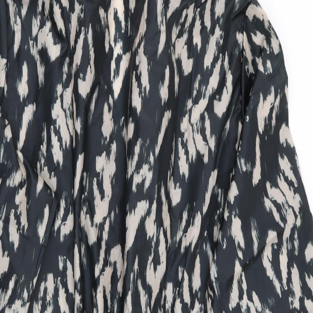 J D Williams Womens Black Animal Print  Rain Coat Coat Size 28  - Pack Away Coat