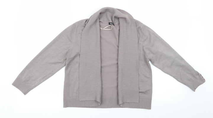 M & CO Womens Brown Cardigan Jumper Size M - Shrug Style Cardigan