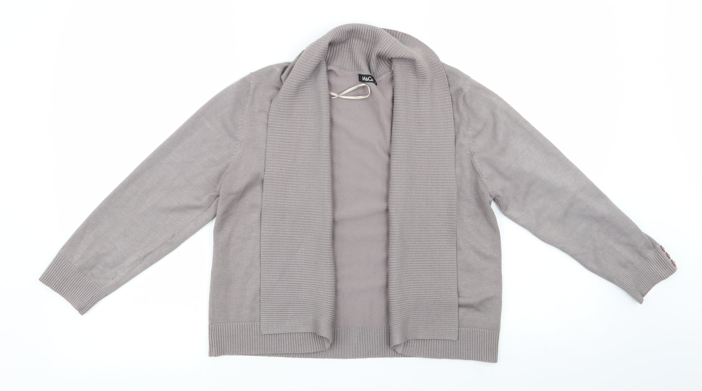 M & CO Womens Brown   Cardigan Jumper Size M  - Shrug Style Cardigan