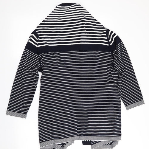 CC Womens Blue Striped  Cardigan Jumper Size L  - Waterfall Cardigan