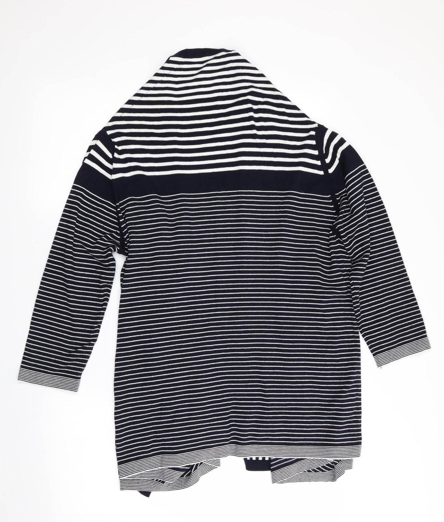 CC Womens Blue Striped  Cardigan Jumper Size L  - Waterfall Cardigan