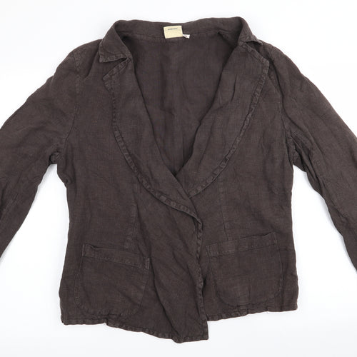 The Linen Press Womens Brown   Jacket  Size M  - Linen Jacket