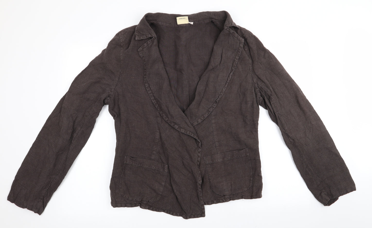 The Linen Press Womens Brown   Jacket  Size M  - Linen Jacket