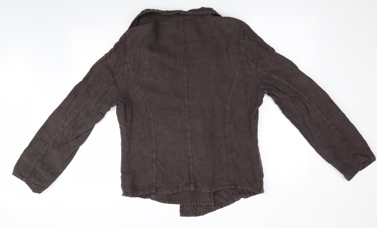 The Linen Press Womens Brown   Jacket  Size M  - Linen Jacket