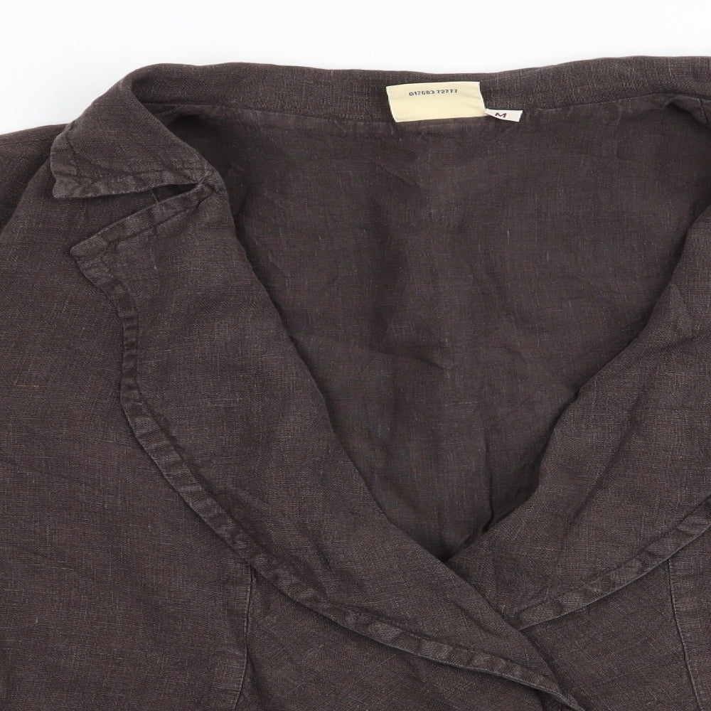 The Linen Press Womens Brown   Jacket  Size M  - Linen Jacket