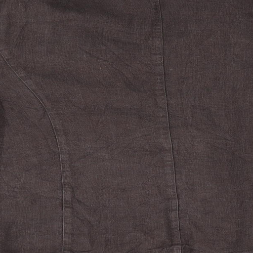 The Linen Press Womens Brown   Jacket  Size M  - Linen Jacket