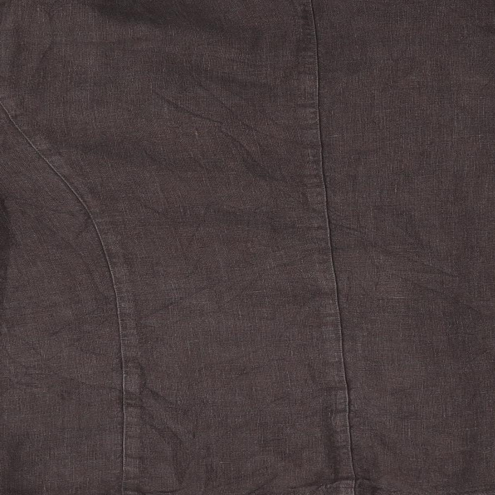 The Linen Press Womens Brown   Jacket  Size M  - Linen Jacket