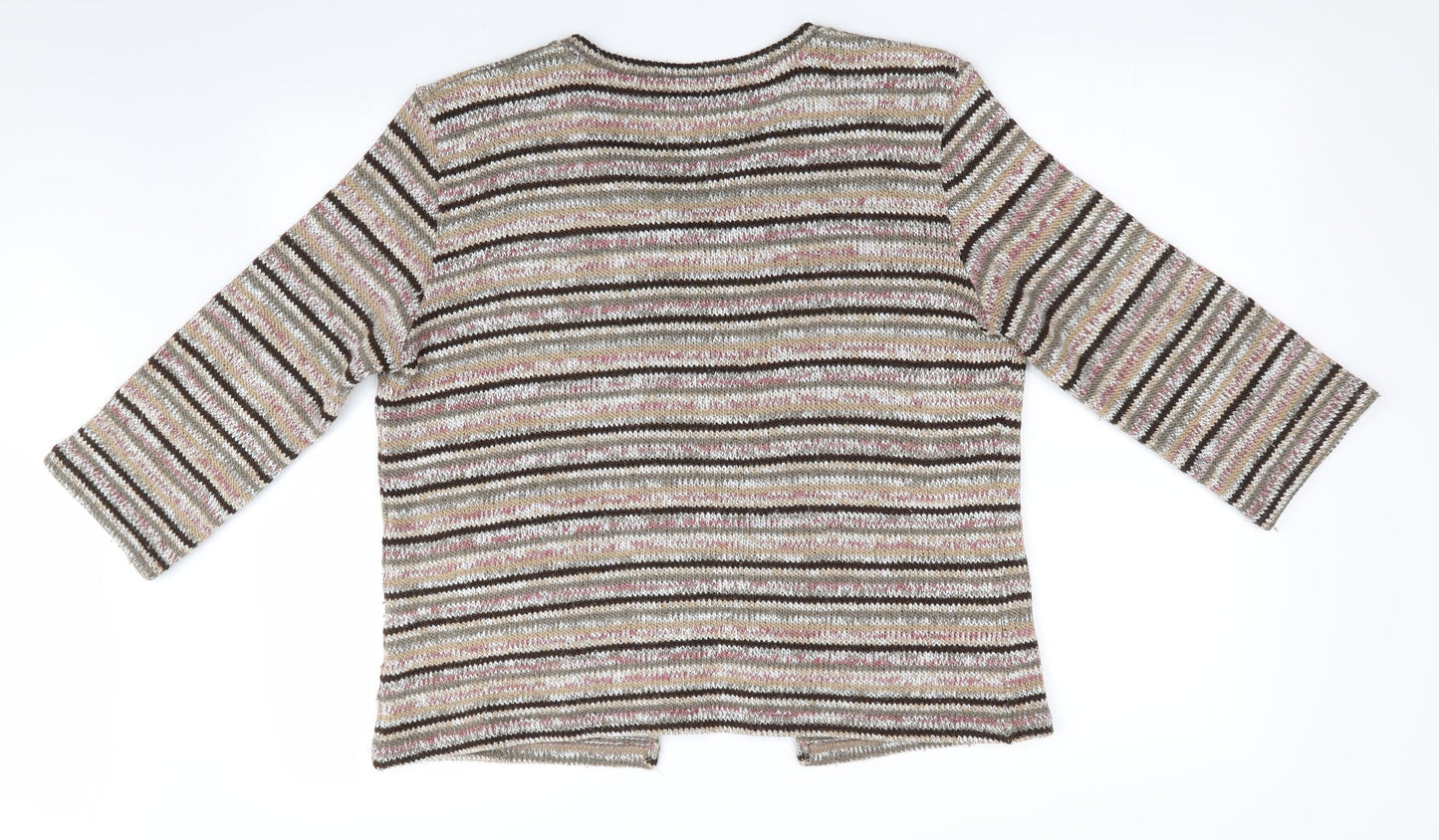 Per Una Womens Green Striped  Cardigan Jumper Size M