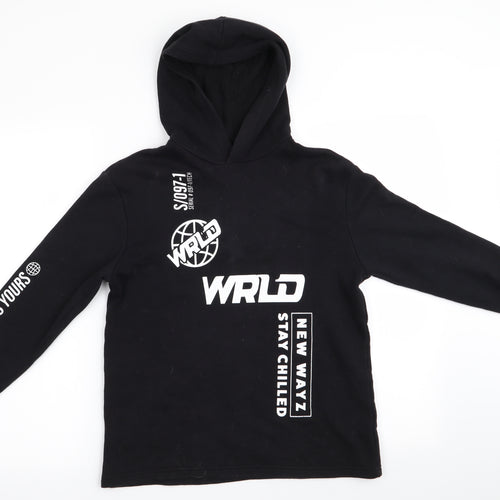 H&M Boys Black   Pullover Hoodie Size 11-12 Years  - Stay Chilled